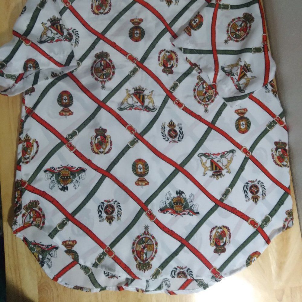 Vintage Notations Crest Straps Pattern Polyester … - image 7